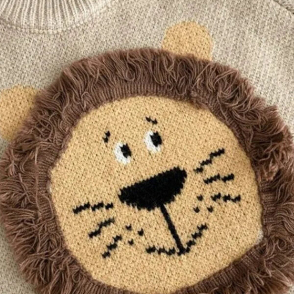 0.jpg Unisex Lion Knit Cotton Sweater