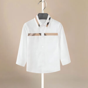 Boys' Long Sleeve Cotton Shirt in White