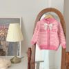 Knit Cotton Girls' Cardigan & Skirt Set