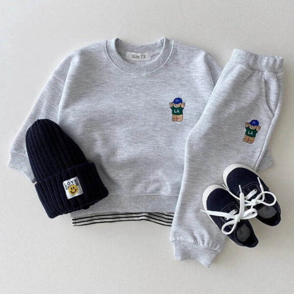 10_fc22b4cb-b9ba-4d43-8dd4-85e7d6c7ff2b.jpg Baby Toddler Cute LA Bear Sweatshirt & Pants Set