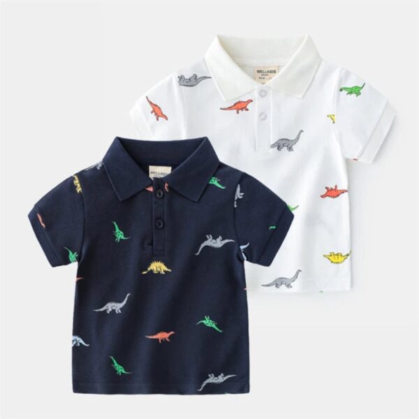 12_6_7527c9bd-2364-46a1-a25a-5fe1109ad071.jpg Kids Short Sleeve Dinosaur Polo Shirt