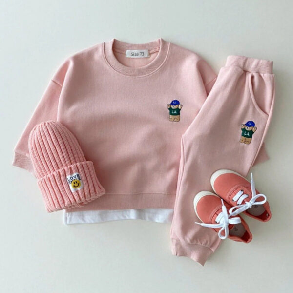 12_cbda0f90-bebd-4018-b299-cdf0459f64a1.jpg Baby Toddler Cute LA Bear Sweatshirt & Pants Set