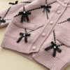 Knit Cotton Girls' Set with Pearls