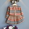 2-Piece Girls' Knit Skirt and Cardigan Set