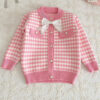 Knit Cotton Girls' Cardigan & Skirt Set