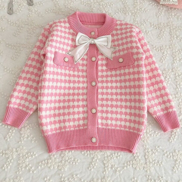 256_17.jpg Knit Cotton Girls' Cardigan & Skirt Set
