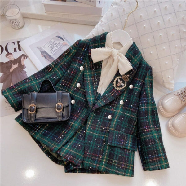 2_0b9472a3-b18e-4535-b59e-453456637450.jpg Girls' Classic Jacket & Skort Set in Green