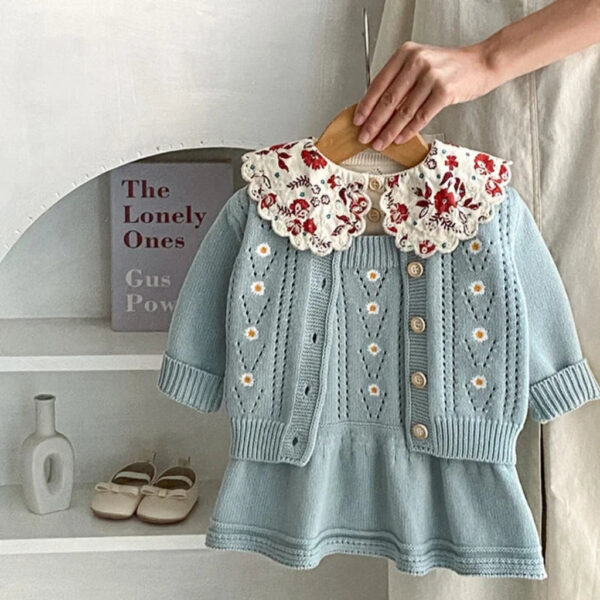 2_51a2ae3f-d166-45ad-a6e5-9bbca63023eb.jpg 2-Piece Daisy Girl Knit Dress & Cardigan Set