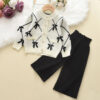 Knit Cotton Girls' Set with Pearls
