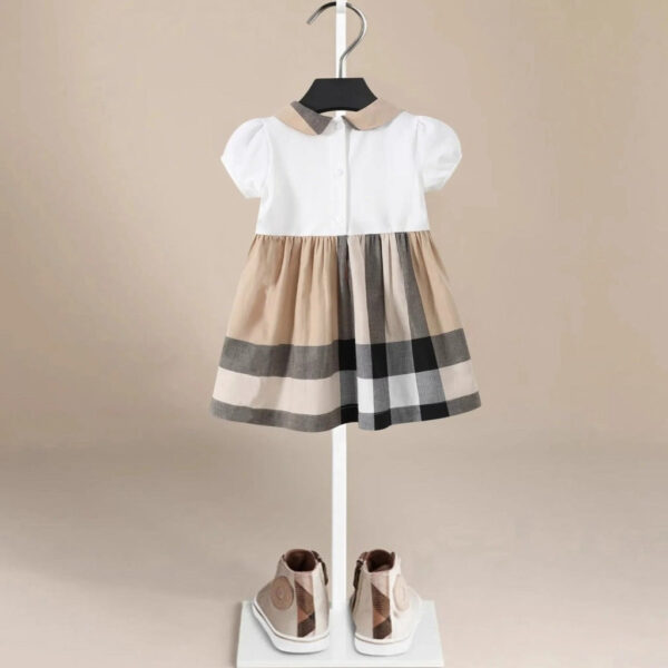3_23d1a049-9039-414f-8752-7fb054f49cf3.jpg Cannes Beige Plaid Girls' Dress
