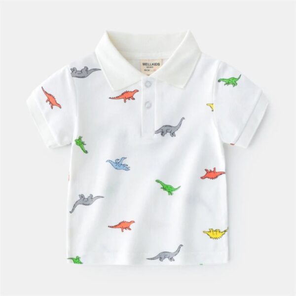 3_7de7d414-a88d-40ec-a0d2-25f41cedda2e.jpg Kids Short Sleeve Dinosaur Polo Shirt