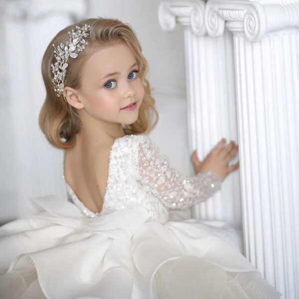 4_892399f7-fcda-49a7-99a9-1ad63da93993.jpg Flower Girls' Festive Soleil Dress with Glitters