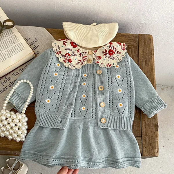 5_7096ddc4-7520-40af-8bbd-c0ff111d927b.jpg 2-Piece Daisy Girl Knit Dress & Cardigan Set