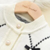 Knit Cotton Girls' Set with Pearls