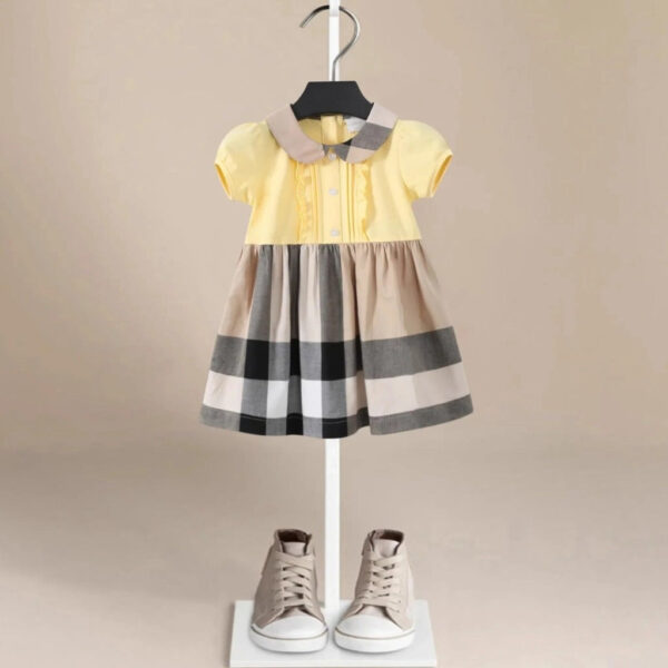 7_74a63c5c-6441-40be-a44a-02bec310cb4e.jpg Cannes Beige Plaid Girls' Dress