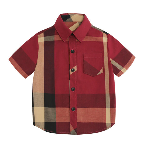 cea372b7.jpg Boys' Short Sleeve Classic Plaid Shirt