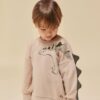 Beige Boys' Dinosaur Tail Sweatshirt