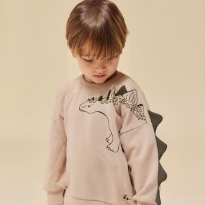 Beige Boys' Dinosaur Tail Sweatshirt