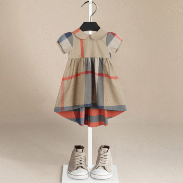 dress10_5.png Wes Plaid Vintage Retro Style Cotton Dress
