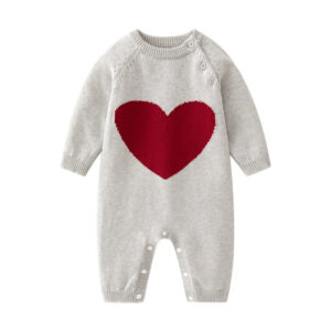 Knit Heart Baby and Toddler Romper