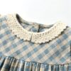Vintage Casual Girls' Plaid Dress