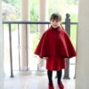 Red Little Girls' Holiday Dress & Poncho Set