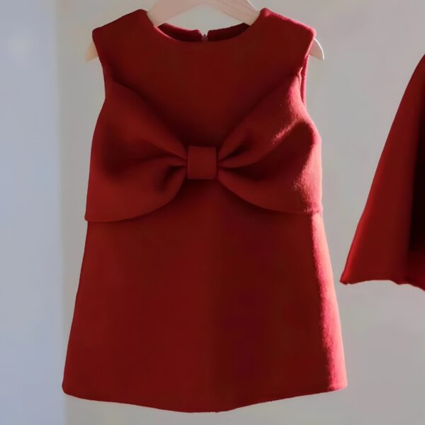Red Little Girls' Holiday Dress & Poncho Set